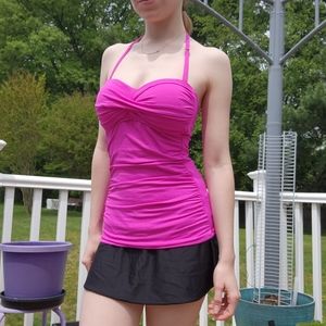 Anna Cole Signature Sweetheart Twist Strapless Halter Tankini Top size XS